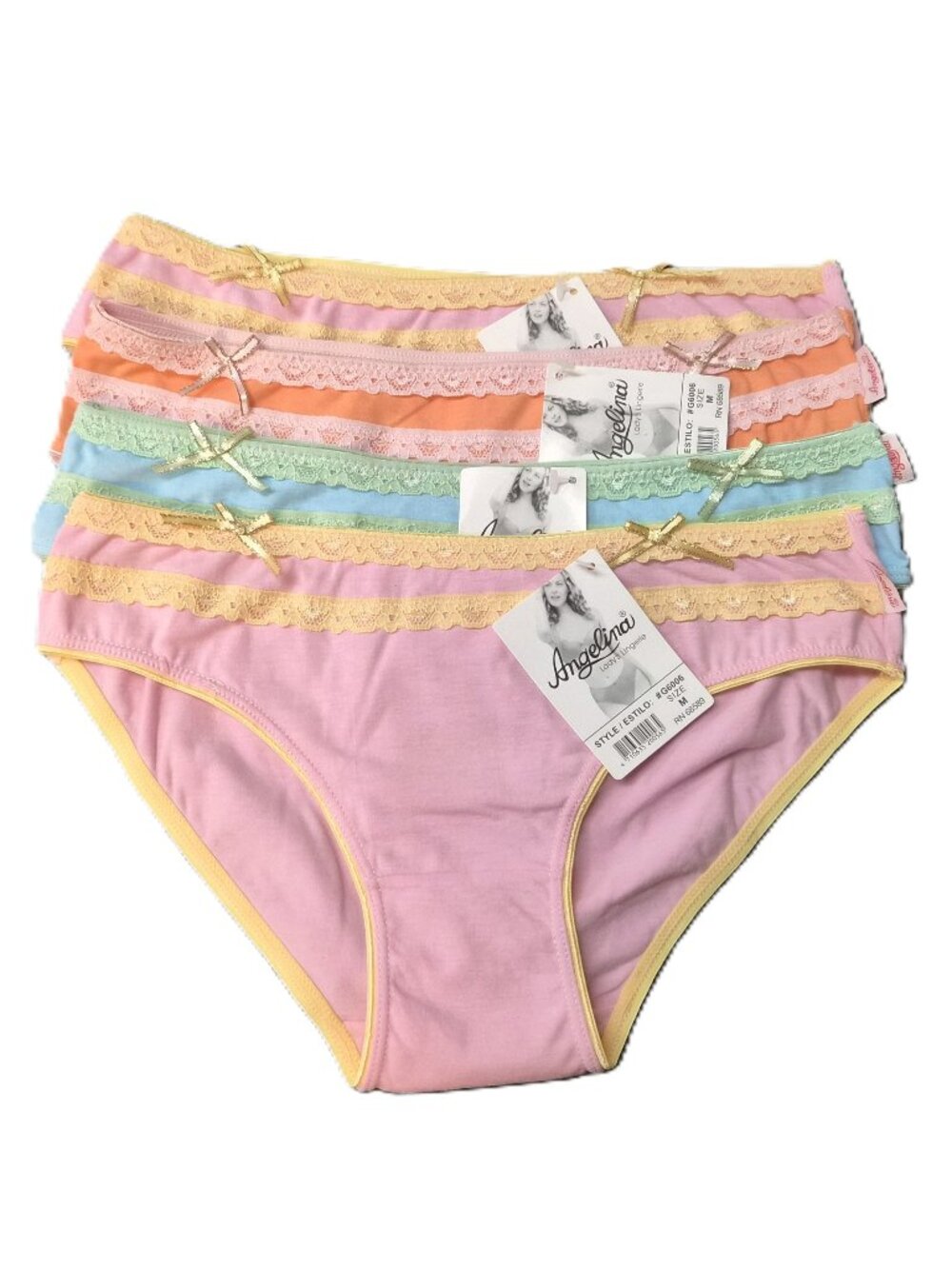 VTG Y2K Briefs 4-Pack Deadstock Underwear Lace Bows Romantic Kidcore Clean Girl